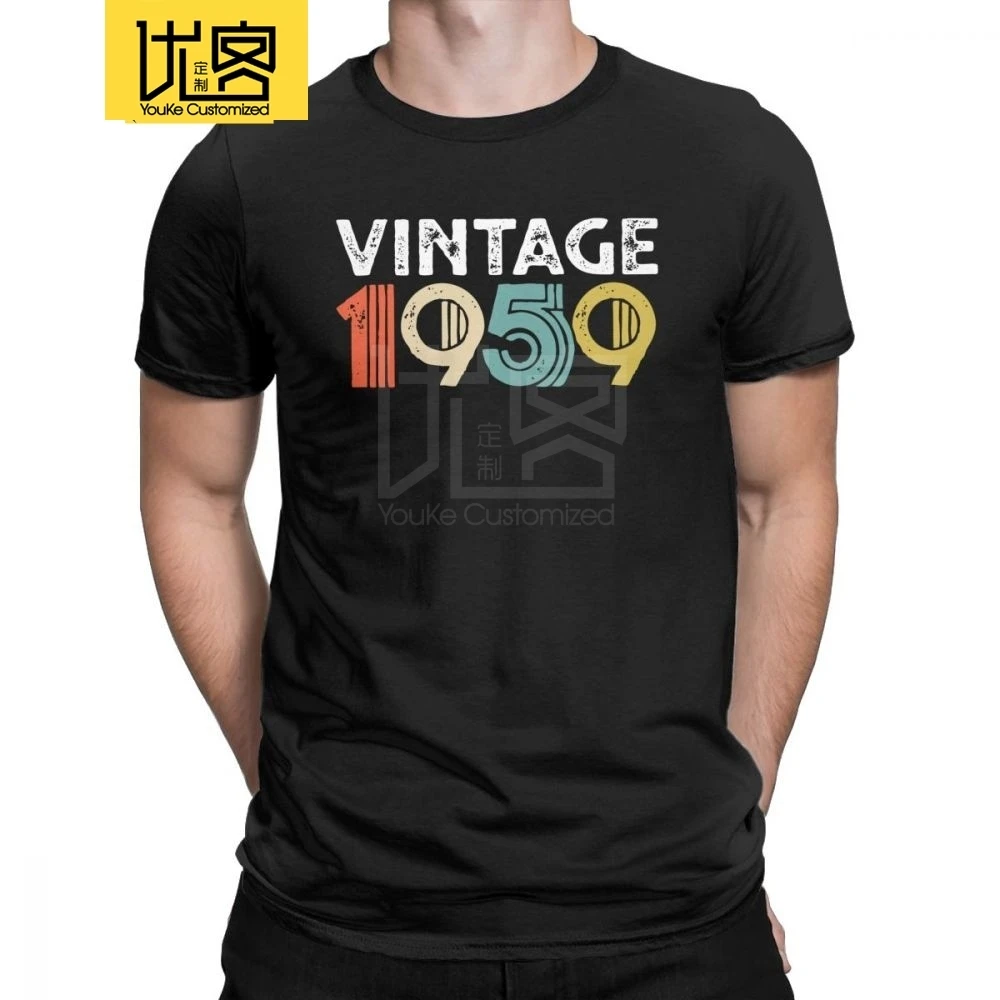 Мужские Винтажные 1959 59th на день рождения футболка Fun с круглым вырезом подарок