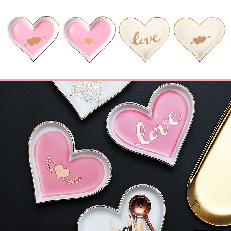 Dinner Plate Bracelets Trays Heart Shape Jewelry Plate Home Decor Ceramic Tray Creative Kitchen Tool Sweet Dish Holders Wedding
Dinner Plate Bracelets Trays Heart Shape Jewelry Plate Home Decor Ceramic Tray Creative Kitchen Tool Sweet Dish Holders Wedding