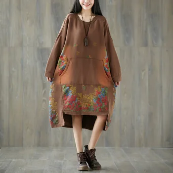 Fashion 2020 new style do old print medium long style hoodie women's large size pastoral style patchwork dress
Fashion 2020 new style do old print medium long style hoodie women's large size pastoral style patchwork dress