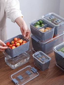 Fresh Produce Vegetable Fruit Storage Containers for Refrigerator Fridge Organizer Bins Draining Crisper with Strainers
Fresh Produce Vegetable Fruit Storage Containers for Refrigerator Fridge Organizer Bins Draining Crisper with Strainers