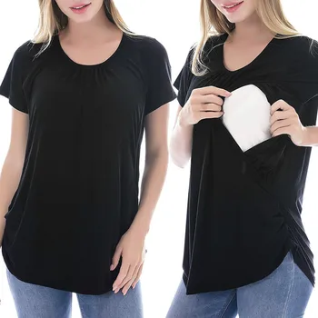 bunvel Summer Maternity Clothes Nursing Tops Breastfeeding T Shirt 2020 Solid Color Short Sleeve Ladies Casual Pregnancy Shirt
bunvel Summer Maternity Clothes Nursing Tops Breastfeeding T Shirt 2020 Solid Color Short Sleeve Ladies Casual Pregnancy Shirt