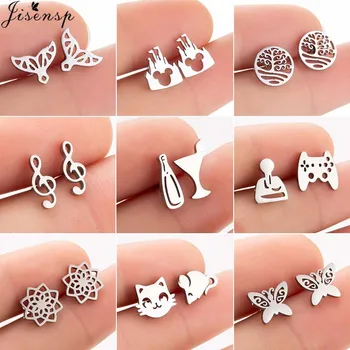 Jisensp Small Stainless Steel Mickey Stud Earrings for Women Kids Cute Animal Butterfly Earrings Girls Everyday Jewelry brincos
Jisensp Small Stainless Steel Mickey Stud Earrings for Women Kids Cute Animal Butterfly Earrings Girls Everyday Jewelry brincos