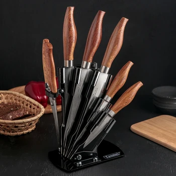 Kitchen set, 6 items, on a stand, brown