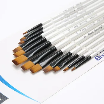 12 Pearl Light White Nylon Brush Sets Flat Head Watercolor Acrylic Brush Student Art Painting Supplies
12 Pearl Light White Nylon Brush Sets Flat Head Watercolor Acrylic Brush Student Art Painting Supplies