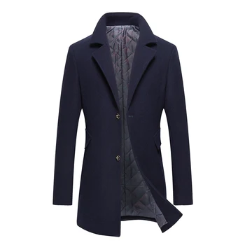 Casual Autumn Winter Men's Woolen Coat 2019 New Arrival Solid Color Single Breasted Trench Coat Slim Fit Business Wool Jacket
Casual Autumn Winter Men's Woolen Coat 2019 New Arrival Solid Color Single Breasted Trench Coat Slim Fit Business Wool Jacket