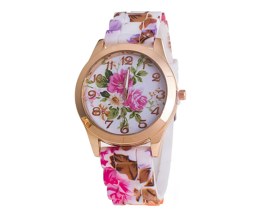AliExpress Hot Selling Geneva Silica Gel Printed Watch Printed Flower Quartz Watch Factory
AliExpress Hot Selling Geneva Silica Gel Printed Watch Printed Flower Quartz Watch Factory