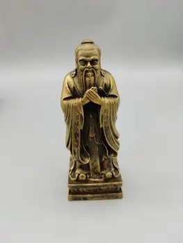 CHINA antique brass fengshui Confucius small Statue Metal crafts family decorations statue
CHINA antique brass fengshui Confucius small Statue Metal crafts family decorations statue