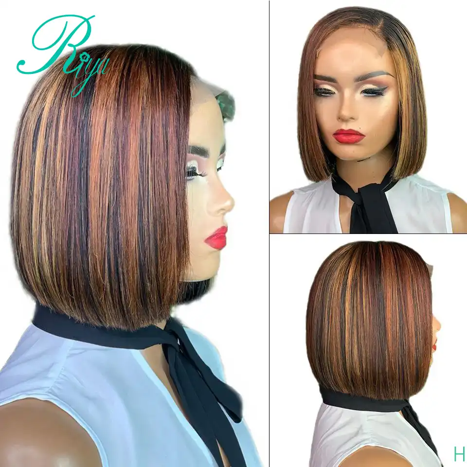 13x6 150 Krasnyj Bordovyj Seryj Cvet Pryamye Pariki Bob S Strizhka Chelki Tupye Kruzhevnye Perednie Chelovecheskie Volosy Pariki Dlya Chernyh Zhenshin Indijskie Remy Aliekspress
