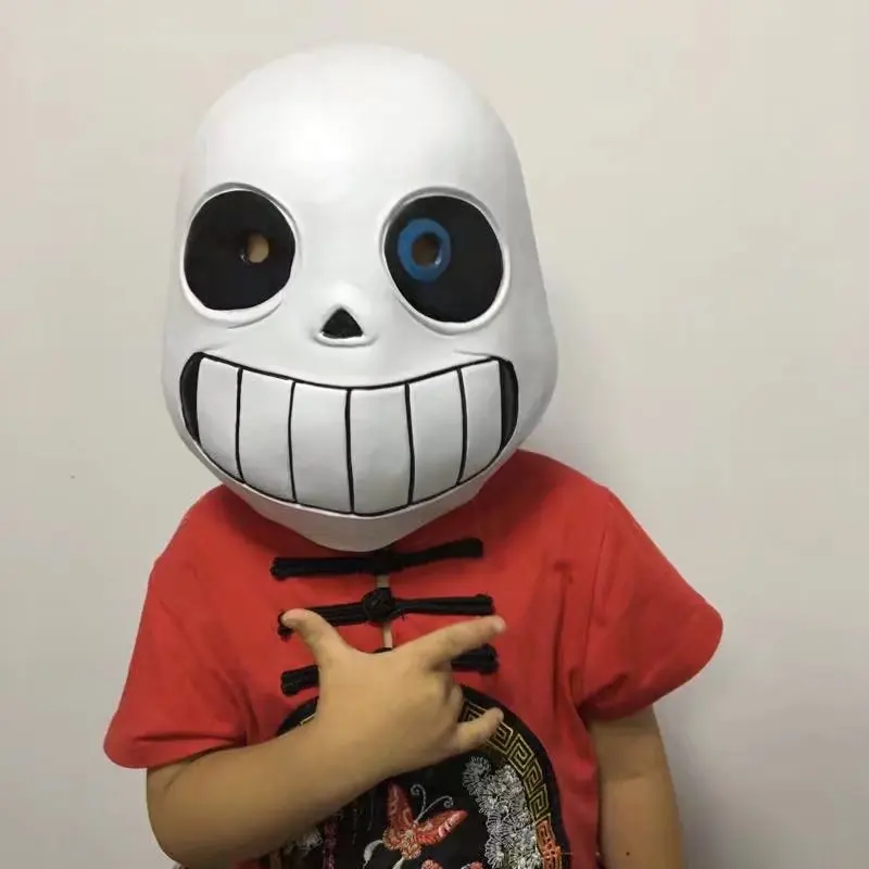 Маска для косплея Undertale Sans латексная маска головной убор с черепом на Хэллоуин