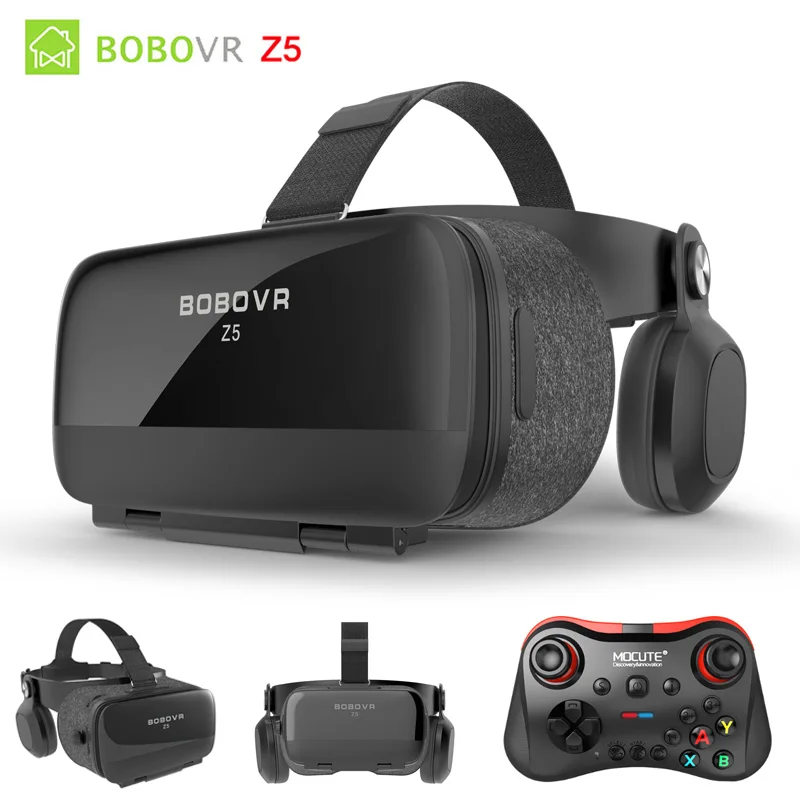 

BOBOVR Z5 3D Glasses Immersive Virtual Reality Headset Stereo 3D Glasses VR Cardboard Helmet 120 FOV for 4.7-6.2' Smartphone