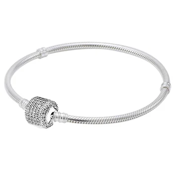 New 925 Sterling Silver Bracelet Signature Clasp Crystal Snake Chain Bracelet Bangle Fit Women Bead Charm DIY Fine Jewelry
New 925 Sterling Silver Bracelet Signature Clasp Crystal Snake Chain Bracelet Bangle Fit Women Bead Charm DIY Fine Jewelry