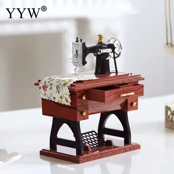 Vintage Music Box Mini Sewing Machine Style Mechanical Birthday Gift Table Decor Sewing Machine Music Box Model Box Decoration
Vintage Music Box Mini Sewing Machine Style Mechanical Birthday Gift Table Decor Sewing Machine Music Box Model Box Decoration