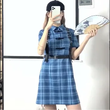 Summer 2020 New Slim Blue Check Chinese Style Cheongsam Element Dress Gothic Dress
Summer 2020 New Slim Blue Check Chinese Style Cheongsam Element Dress Gothic Dress