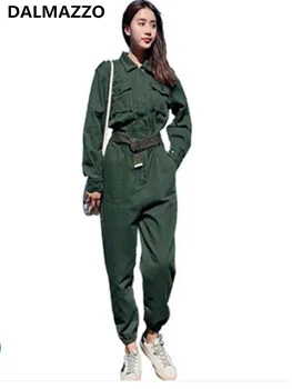 Women Runway Turndown Collar Single-breasted Green Long Sleeve Jumpsuits 2020 Newest Safari BF overalls Pocket Sashes Rompers
Women Runway Turndown Collar Single-breasted Green Long Sleeve Jumpsuits 2020 Newest Safari BF overalls Pocket Sashes Rompers