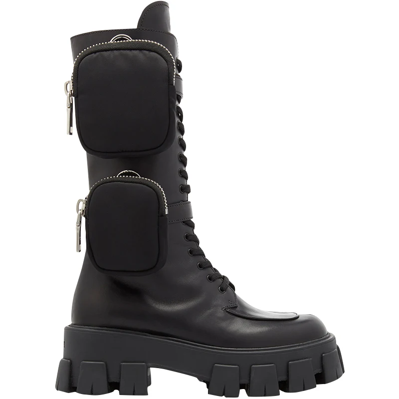 BONJEAN 2019 woman Latest Style New Arrival Pocket Motorcycle Boots Handsome Lace Up Thick-soled Black Military Shoes Half Boots 
BONJEAN 2019 woman Latest Style New Arrival Pocket Motorcycle Boots Handsome Lace Up Thick-soled Black Military Shoes Half Boots