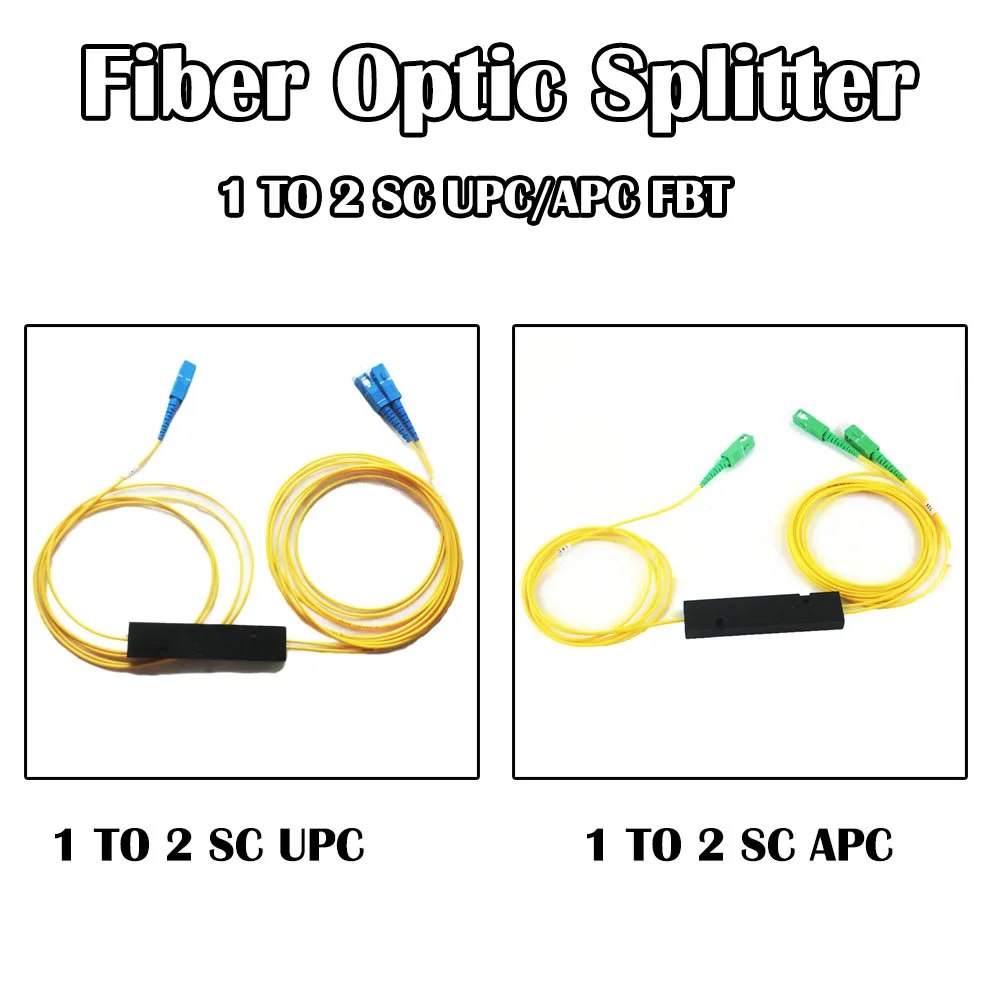 Волоконно оптический сплиттер FTTH 1X2 SC APC/UPC от 1 до 2 FBT SM одномодовый двойной