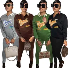 RStylish Casual Letter Print Women's Set Polo Collar Sweatshirt Top And Skinny Pants Suit Tracksuit Two Piece Outfits
RStylish Casual Letter Print Women's Set Polo Collar Sweatshirt Top And Skinny Pants Suit Tracksuit Two Piece Outfits