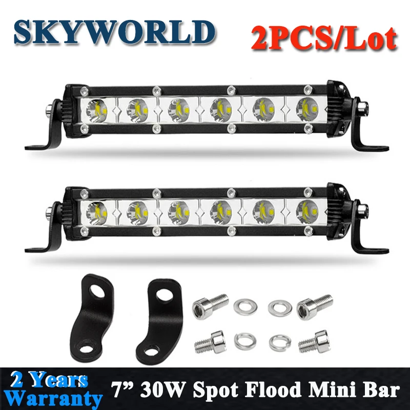 SKYWORLD 2pcs 7" inch 30W LED Work Light Bar Spot Flood Light Bar Offroad Fog Lamp For 4X4 4WD Truck ATV SUV Pickup 12V 24V
SKYWORLD 2pcs 7" inch 30W LED Work Light Bar Spot Flood Light Bar Offroad Fog Lamp For 4X4 4WD Truck ATV SUV Pickup 12V 24V