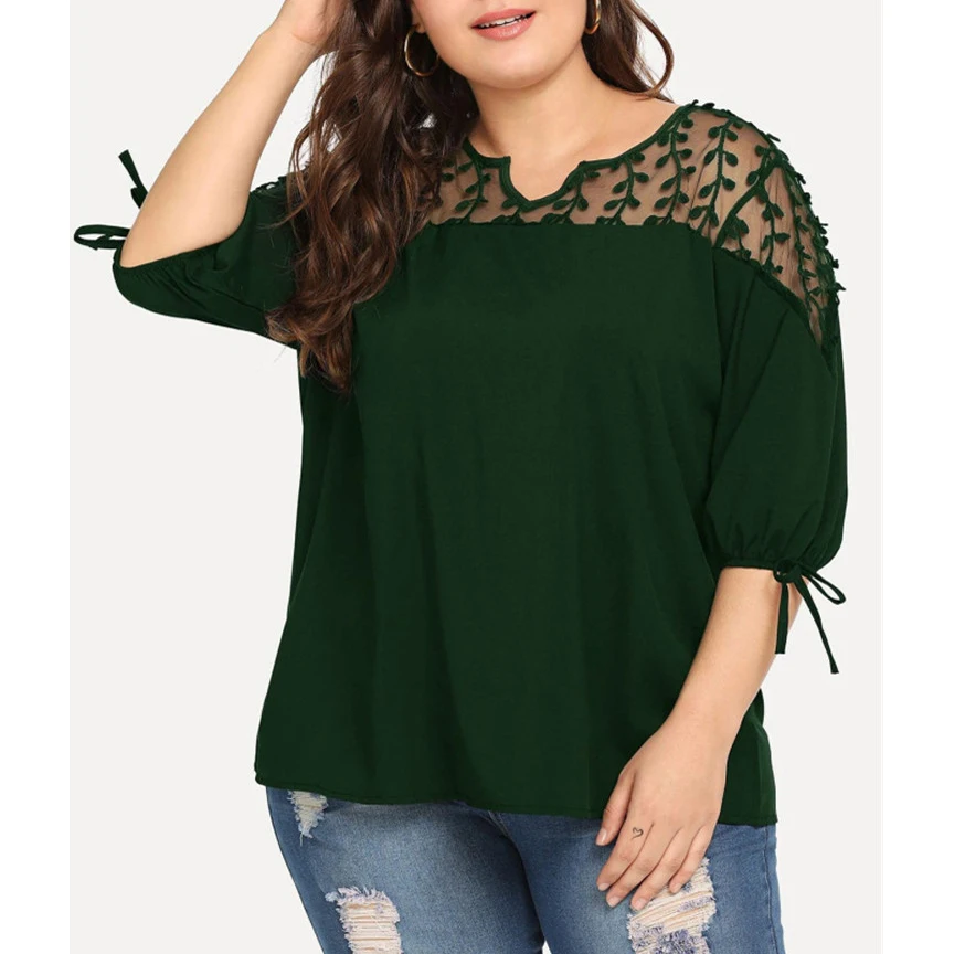 Women Summer Plus Size T-Shirt Mesh Shoulder Fashion Half Sleeve Chiffon Tee Sexy Top AM0772
Women Summer Plus Size T-Shirt Mesh Shoulder Fashion Half Sleeve Chiffon Tee Sexy Top AM0772
