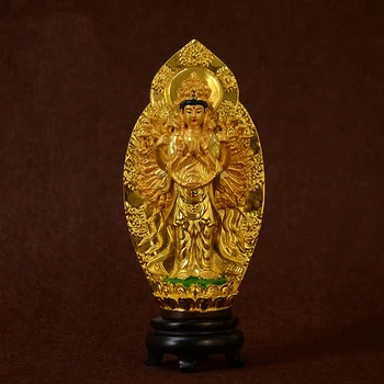 Resin Thousand Hand Guanyin Bodhisattva Small Statue a Buddism Godness Guanyin Figurine Peace Auspicious about 19*8.3CM Buddhism 
Resin Thousand Hand Guanyin Bodhisattva Small Statue a Buddism Godness Guanyin Figurine Peace Auspicious about 19*8.3CM Buddhism