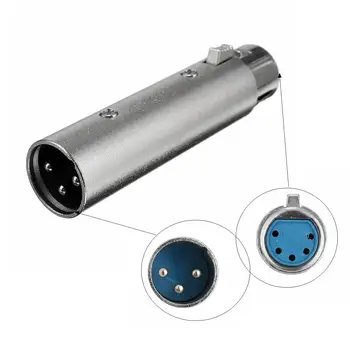 New Metal 3 Pin Male XLR Socket to 5 Pin Female DMX Audio Plug Adapter Connector Applied on Microphone Amplifier 
New Metal 3 Pin Male XLR Socket to 5 Pin Female DMX Audio Plug Adapter Connector Applied on Microphone Amplifier