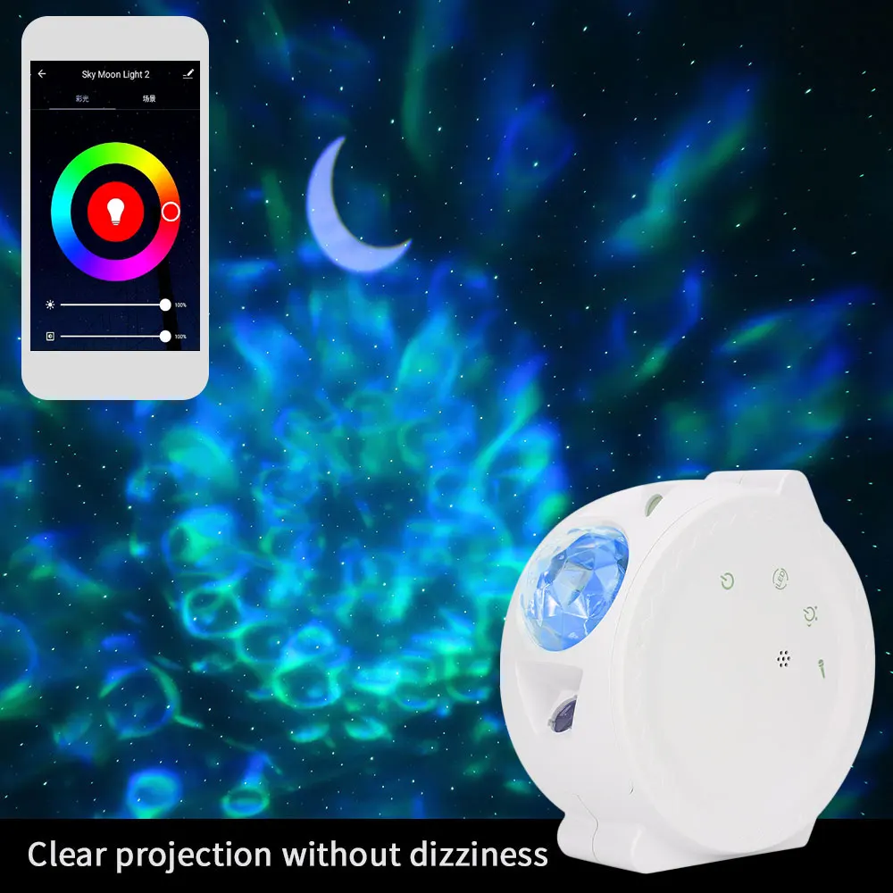Smart APP Control Night Light 6 Colors RGB Projector Starry Sky Projection Ocean Wave Water Wave Night Lamp Kids Toy Gift
Smart APP Control Night Light 6 Colors RGB Projector Starry Sky Projection Ocean Wave Water Wave Night Lamp Kids Toy Gift