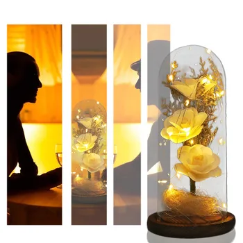 Holiday wedding decoration lights Beauty and The Rose Enchanted Flower with LED Light &Red Roses Birthday gift luces navidad c5*
Holiday wedding decoration lights Beauty and The Rose Enchanted Flower with LED Light &Red Roses Birthday gift luces navidad c5*