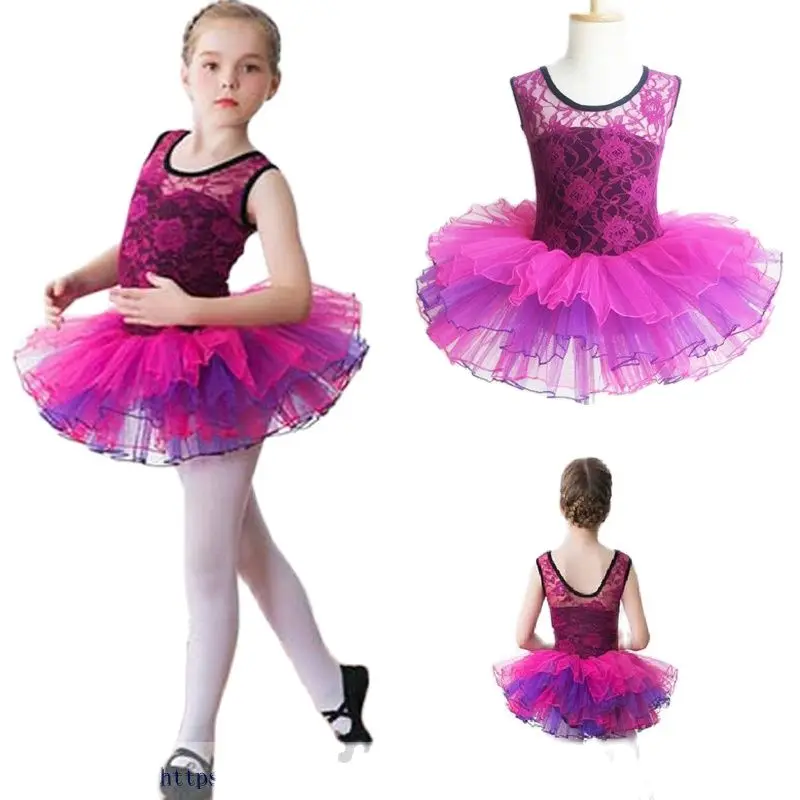 

Girl's Ballet Swan Lake Tutu Costume Professional Camisole Skirted Leotard Ballerina Dancewear Fairy Princess Dress