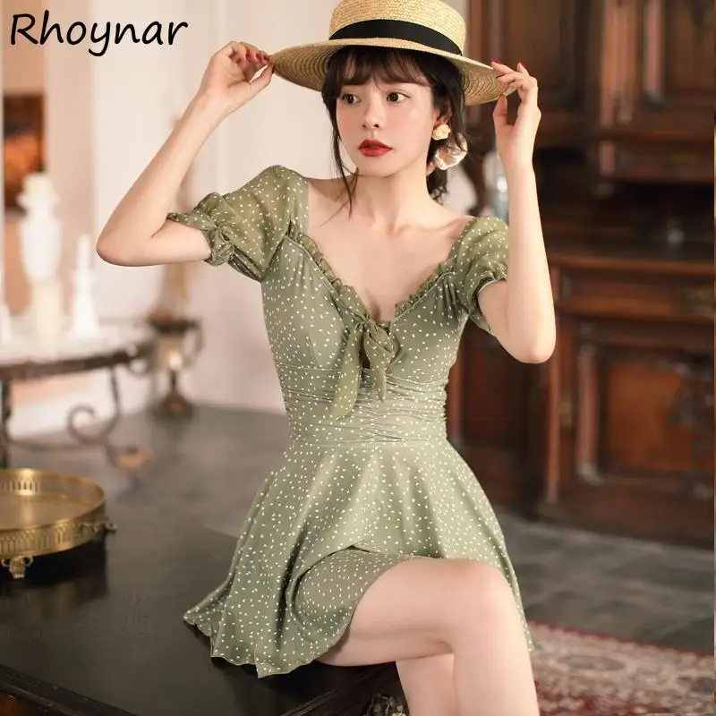 Cover-ups Women French Style Ladies Vintage Tender V-neck Sexy Dot High Waist Backless Elastic Swimwear Beach Short Sleeve Teens
Cover-ups Women French Style Ladies Vintage Tender V-neck Sexy Dot High Waist Backless Elastic Swimwear Beach Short Sleeve Teens