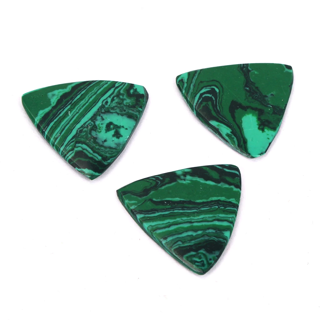 Pack of 3 Triangle Guitar Pick Plectrums Malachite Stone for Guitar Bass Ukulele Parts Pack of 3 Triangle Guitar Pick Plectrums Malachite Stone for Guitar Bass Ukulele Parts