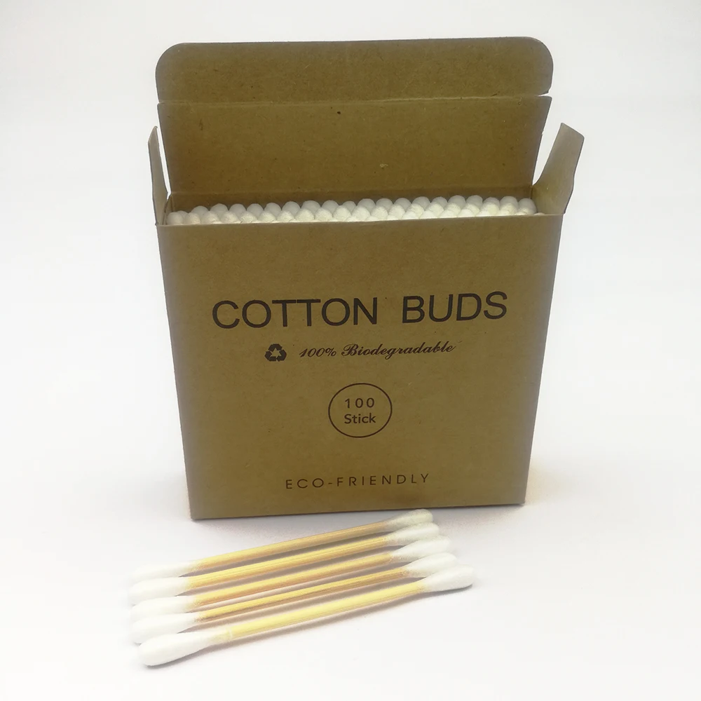 

100pcs/ Pack Double Head Bamboo Cotton Swab Women Makeup Cotton Buds Tip For Medical Wood Sticks Nose Ears Cleaning Health Care