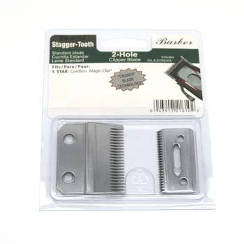 Professional Stagger-Tooth 2-Hole Clipper Blade 2162 Compatible with for wahl 5 star cordless magic clip , without oil
Professional Stagger-Tooth 2-Hole Clipper Blade 2162 Compatible with for wahl 5 star cordless magic clip , without oil