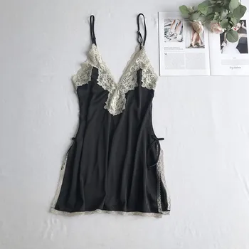 Lace Women Sexy Nightie Nightwear Satin Spaghetti Strap Nightdress Home Clothes Nightgown Silky Sleepwear Intimate Lingerie 
Lace Women Sexy Nightie Nightwear Satin Spaghetti Strap Nightdress Home Clothes Nightgown Silky Sleepwear Intimate Lingerie