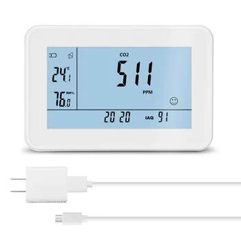 Indoor CO2 Detector Multifunctional Thermohygrometer Home Air Detector Intelligent Air Quality Analyzer Pollution Monitor
Indoor CO2 Detector Multifunctional Thermohygrometer Home Air Detector Intelligent Air Quality Analyzer Pollution Monitor