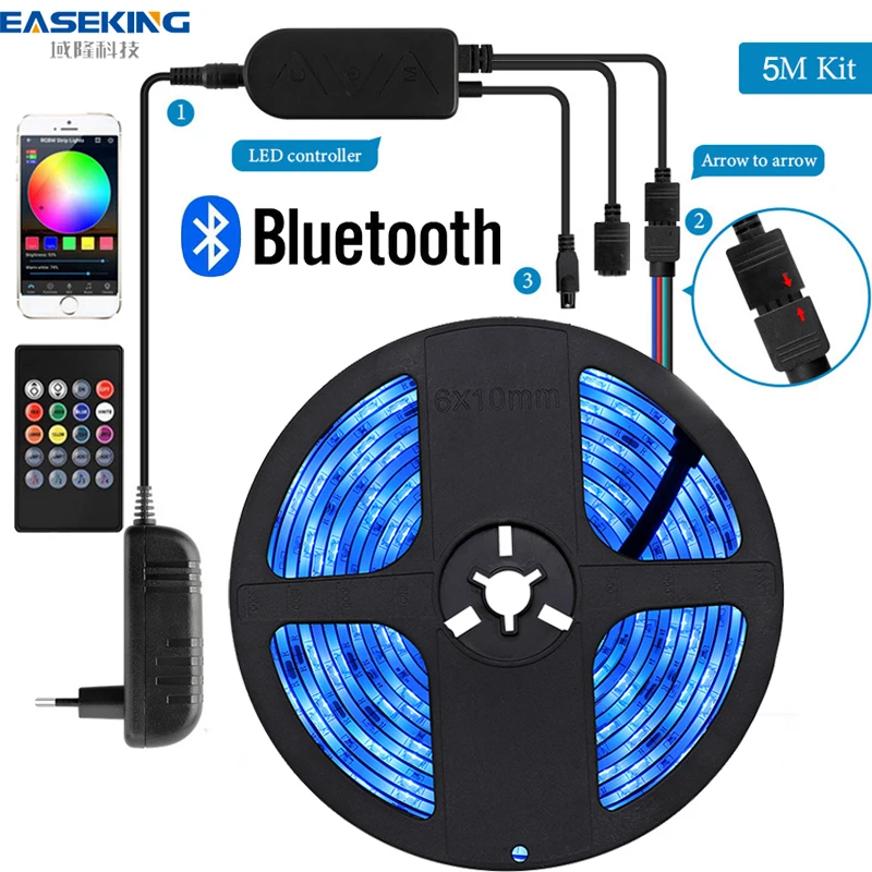 Bluetooth LED Strip Lights, 16.4ft 5m Color Changing Lights with App Control, Remote, Control Box, Music Sync LED Light Strip
Bluetooth LED Strip Lights, 16.4ft 5m Color Changing Lights with App Control, Remote, Control Box, Music Sync LED Light Strip