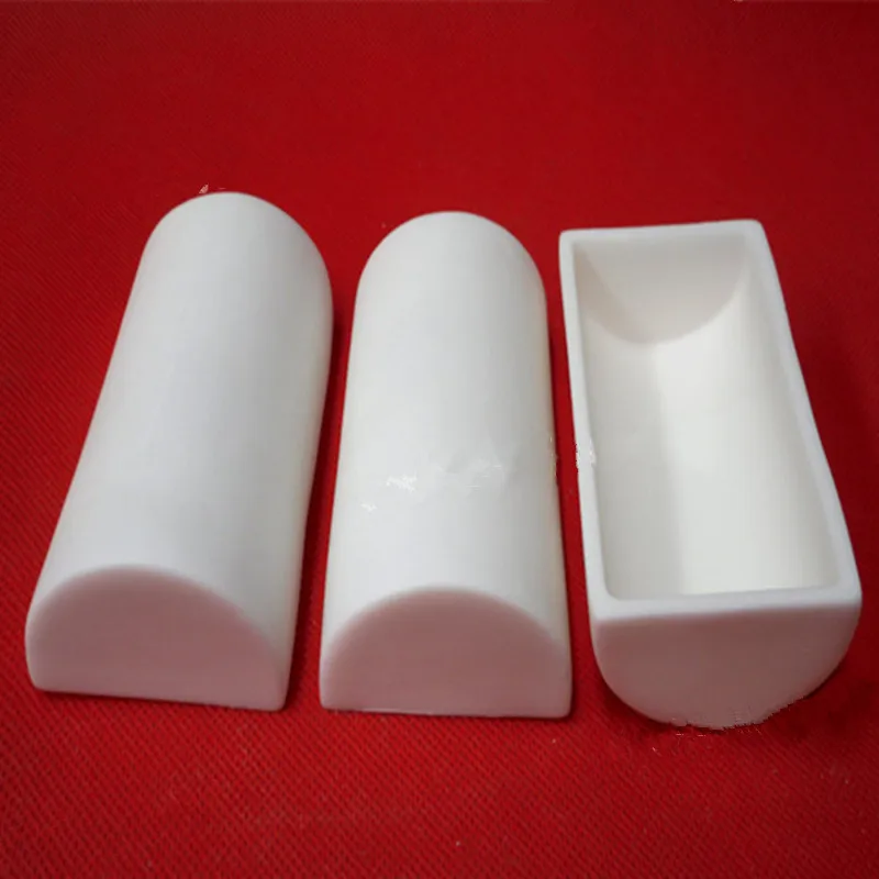 

100*50*30mm / 99.3% alumina crucible / Semicircle corundum crucible /Al2O3 ceramic crucible / Sintered crucible