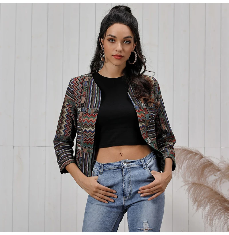 Women Vintage Print Short Slim Jacket 2019 New Autumn O Neck Long Sleeve Woman Casual Jackets Embroider Women Fashion Tops
Women Vintage Print Short Slim Jacket 2019 New Autumn O Neck Long Sleeve Woman Casual Jackets Embroider Women Fashion Tops