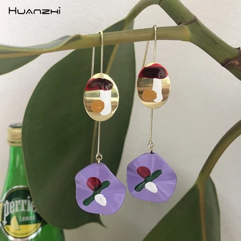 HUANZHI 2020 New Arrival Colorful Purple Enamel Glaze Irregular Graffiti Metal Dangle Long Earrings for Woman Gift Jewelry
HUANZHI 2020 New Arrival Colorful Purple Enamel Glaze Irregular Graffiti Metal Dangle Long Earrings for Woman Gift Jewelry