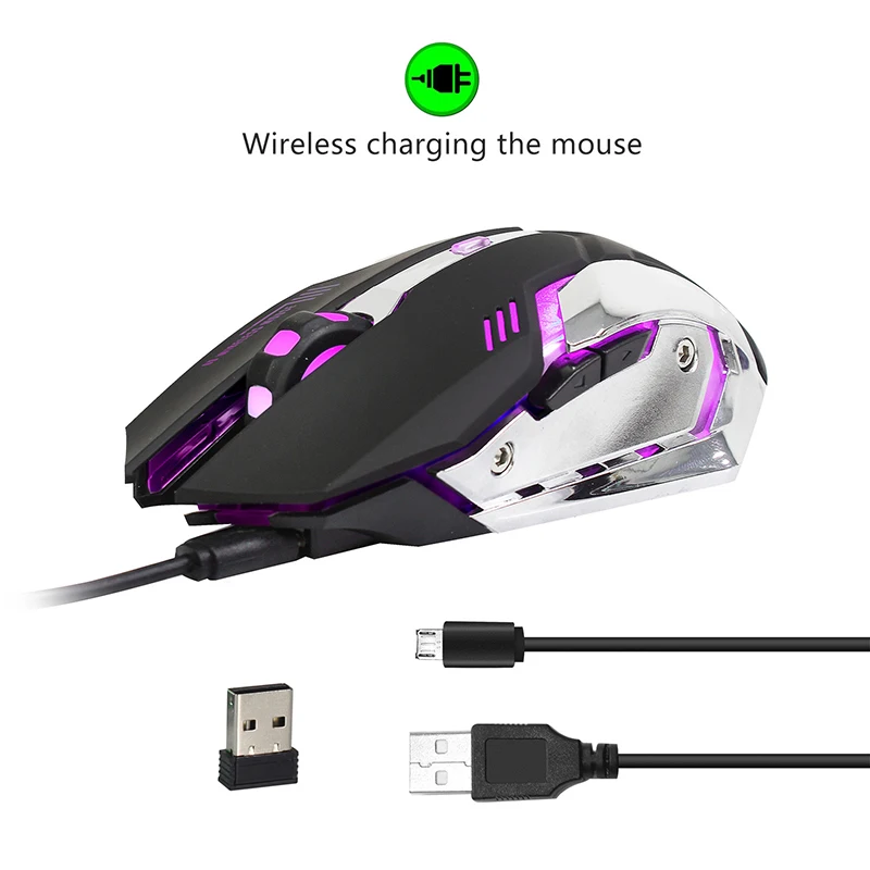 Wireless Ergonomic Mouse 2.4GHz Rechargeable Silent Optical Mice 7 LED Backlit for PC Gaming GV99
Wireless Ergonomic Mouse 2.4GHz Rechargeable Silent Optical Mice 7 LED Backlit for PC Gaming GV99