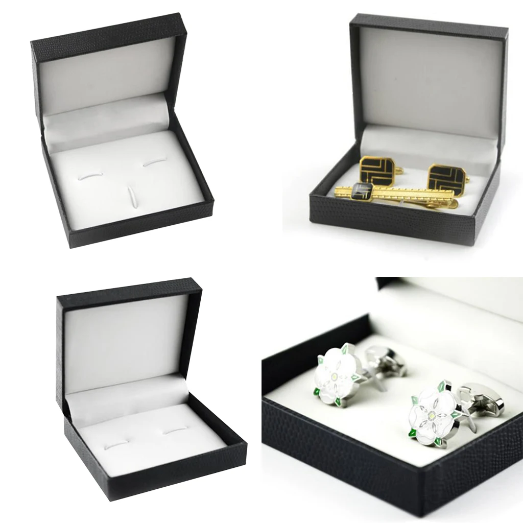 2 pcs PU Leather Interior Classic Snakeskin Texture Cufflinks Tie Clip Box Jewelry Packaging 2 pcs PU Leather Interior Classic Snakeskin Texture Cufflinks Tie Clip Box Jewelry Packaging