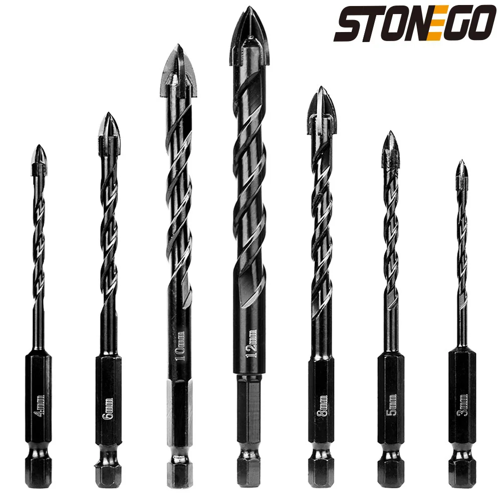 STONEGO 7PCS/10PCS Hard Alloy Cross Hex Tile Bits Hole Opener Suitable For Wood Glass Porcelain Tile Concrete
STONEGO 7PCS/10PCS Hard Alloy Cross Hex Tile Bits Hole Opener Suitable For Wood Glass Porcelain Tile Concrete