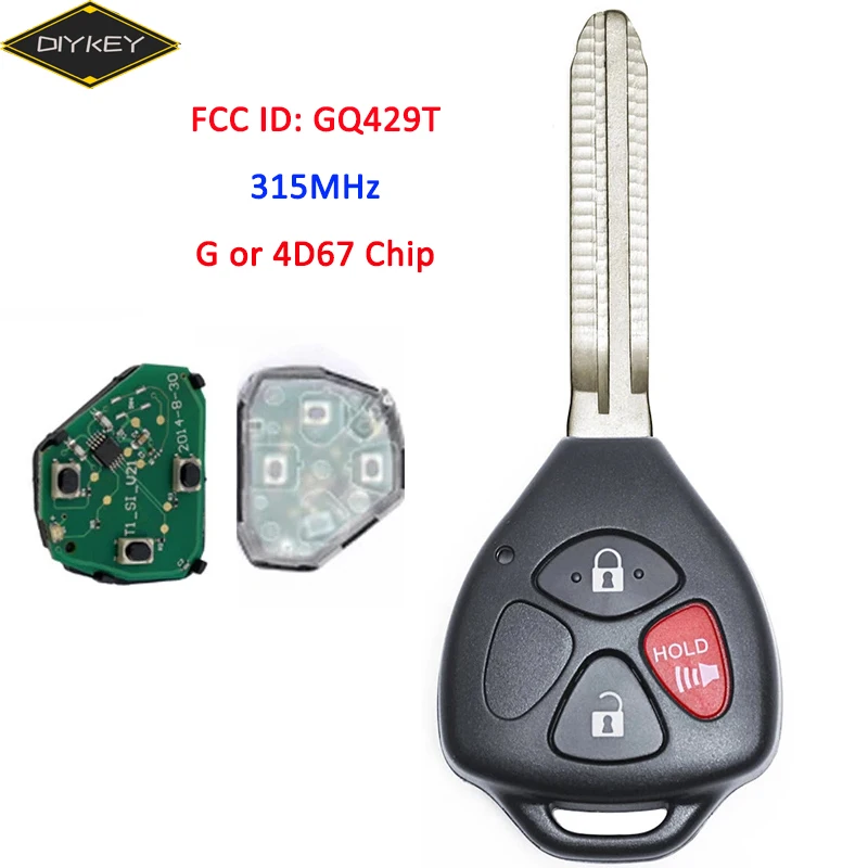 DIYKEY FCC аддитивного цветового пространства: GQ4-29T для Toyota ключ Camry Avalon Corolla Matrix Venza 315