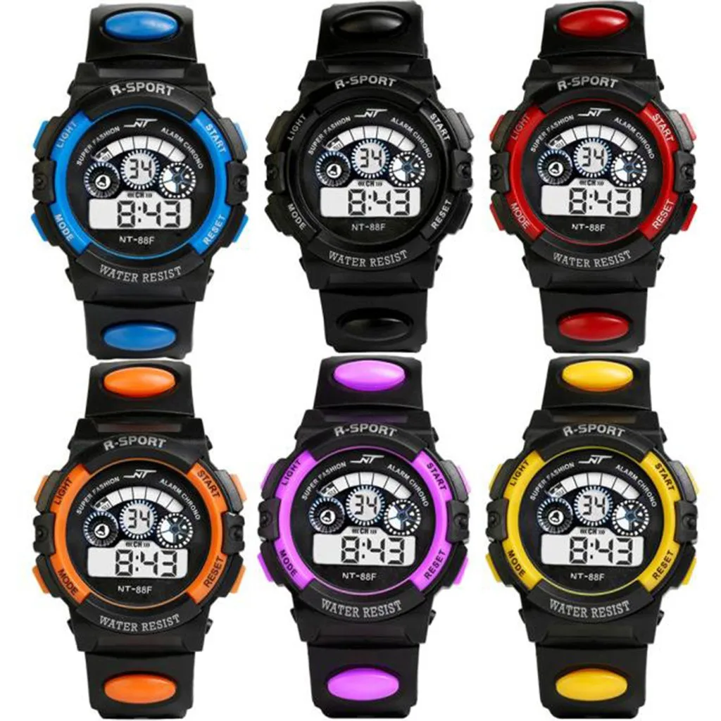Waterproof Mens Boy's Digital LED Quartz Alarm Date Sports Wrist Watch Candy Color Silicone Wrist Watch for Children Kids
Waterproof Mens Boy's Digital LED Quartz Alarm Date Sports Wrist Watch Candy Color Silicone Wrist Watch for Children Kids