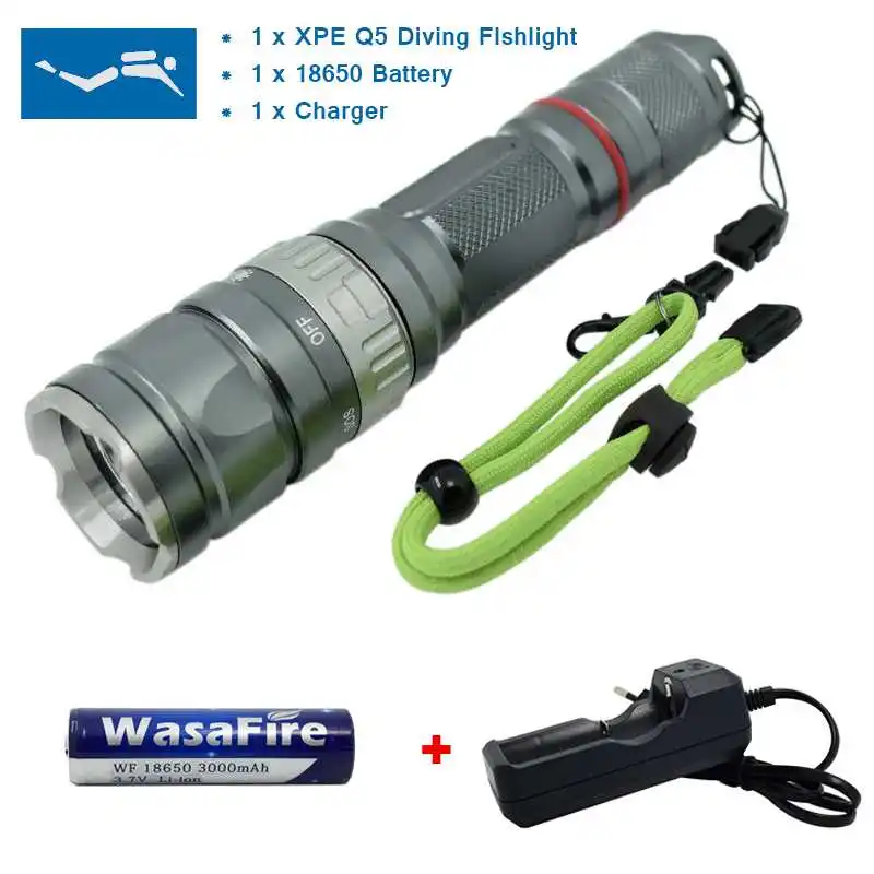 Portable 5 Modes Scuba Flashlights Powerful Q5 Waterproof LED Diving Convoy Flashlight Underwater Hunting Camping Torch Lamp
Portable 5 Modes Scuba Flashlights Powerful Q5 Waterproof LED Diving Convoy Flashlight Underwater Hunting Camping Torch Lamp