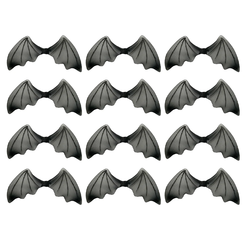 12/pack Kids Glitter Black Bat Wings Elastic Band Party Fairy Wing Costume Props 12/pack Kids Glitter Black Bat Wings Elastic Band Party Fairy Wing Costume Props