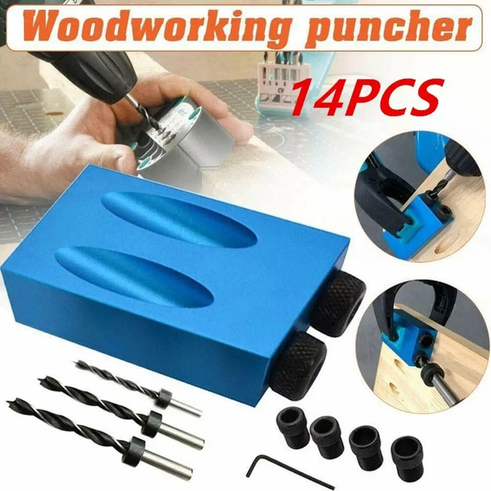 Practical Inclined Hole Locator Wood Work Tool Cross Screw Driver 14pcs Portable Step Drilling Bit Kit Power Tools 15°
Practical Inclined Hole Locator Wood Work Tool Cross Screw Driver 14pcs Portable Step Drilling Bit Kit Power Tools 15°