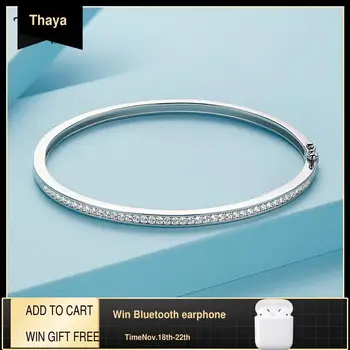 Thaya New arrival Zircon Bracelet&Bangle Simple Copper Plated18K Single Botton Silver Color Bangle Dainty For Women Fashion Gift
Thaya New arrival Zircon Bracelet&Bangle Simple Copper Plated18K Single Botton Silver Color Bangle Dainty For Women Fashion Gift