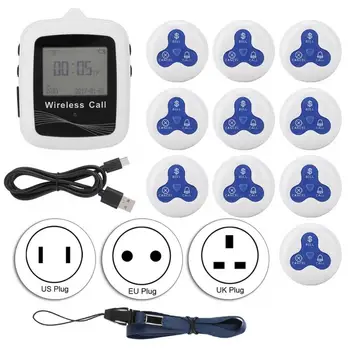 Wireless Smart Call Button 1 Pcs Portable Wireless Smart Call Button Paging System Receiver + 10pcs Blue White Calling Pager
Wireless Smart Call Button 1 Pcs Portable Wireless Smart Call Button Paging System Receiver + 10pcs Blue White Calling Pager