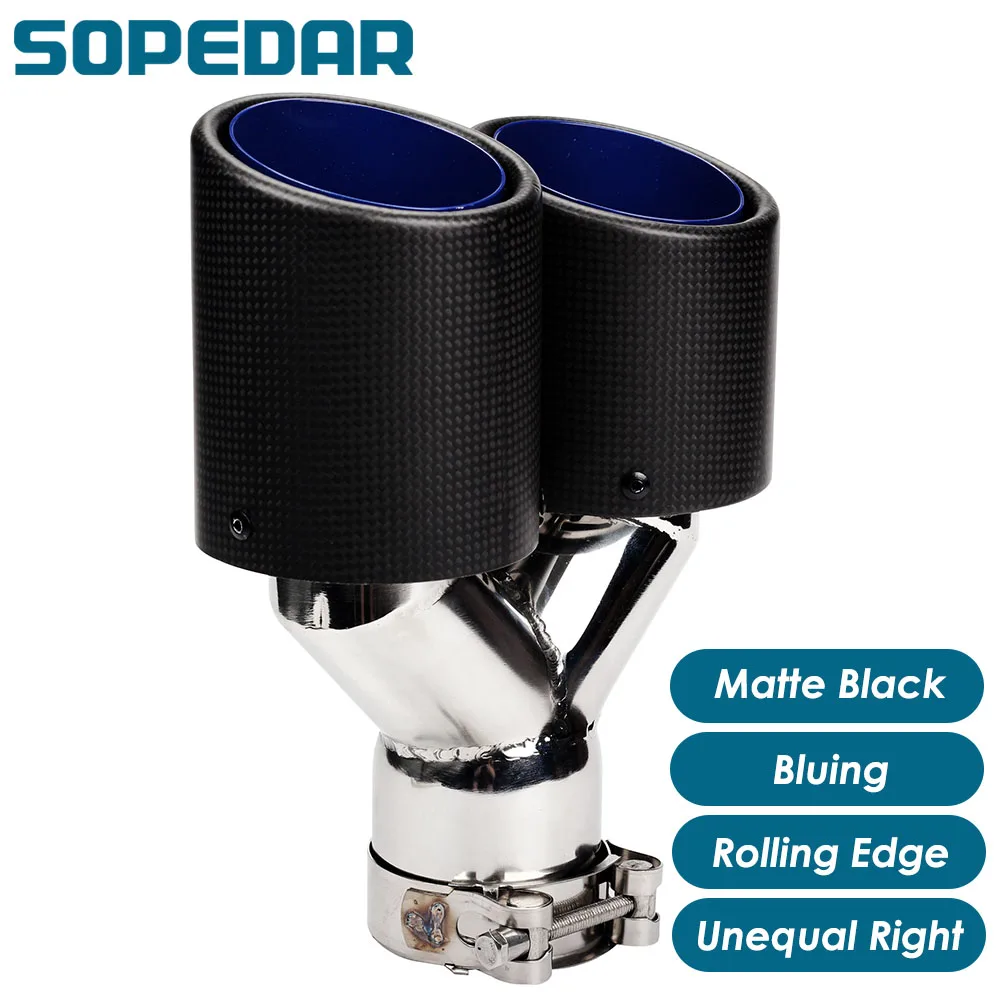 SOPEDAR Dual Unequal Right Escape coche Rolling Edge Y Model Matte Bluing Auto Styling Modification Muffler Tail Pipe AP31KR
SOPEDAR Dual Unequal Right Escape coche Rolling Edge Y Model Matte Bluing Auto Styling Modification Muffler Tail Pipe AP31KR