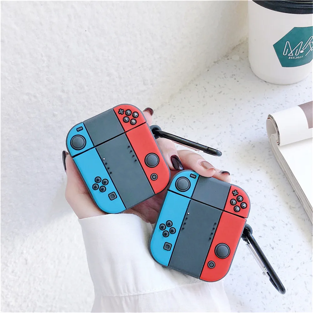 Silicone Case For Apple Airpods 1/2 Wireless Bluetooth Earphone For Nintend Switch Skin Protective Case Cover With Ring buckle
Silicone Case For Apple Airpods 1/2 Wireless Bluetooth Earphone For Nintend Switch Skin Protective Case Cover With Ring buckle